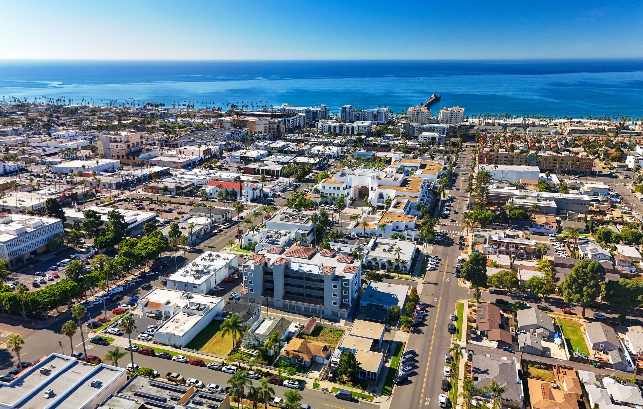San Diego coastal neighborhood aerial view