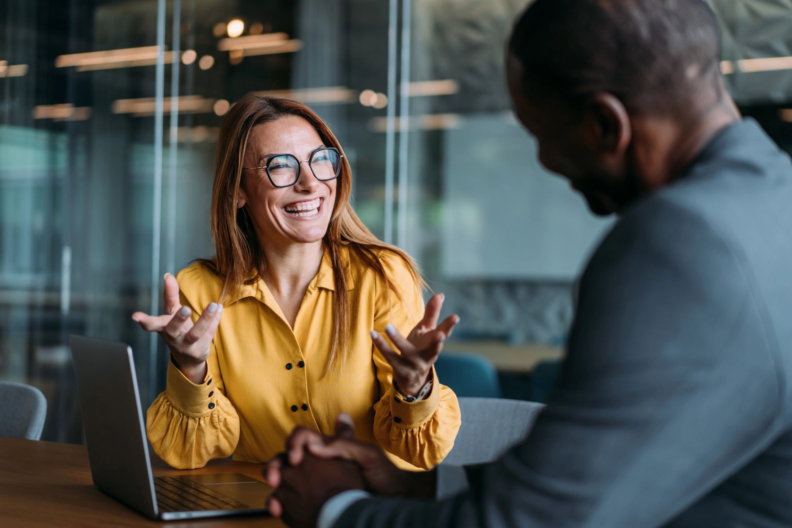 real estate agent working with clients